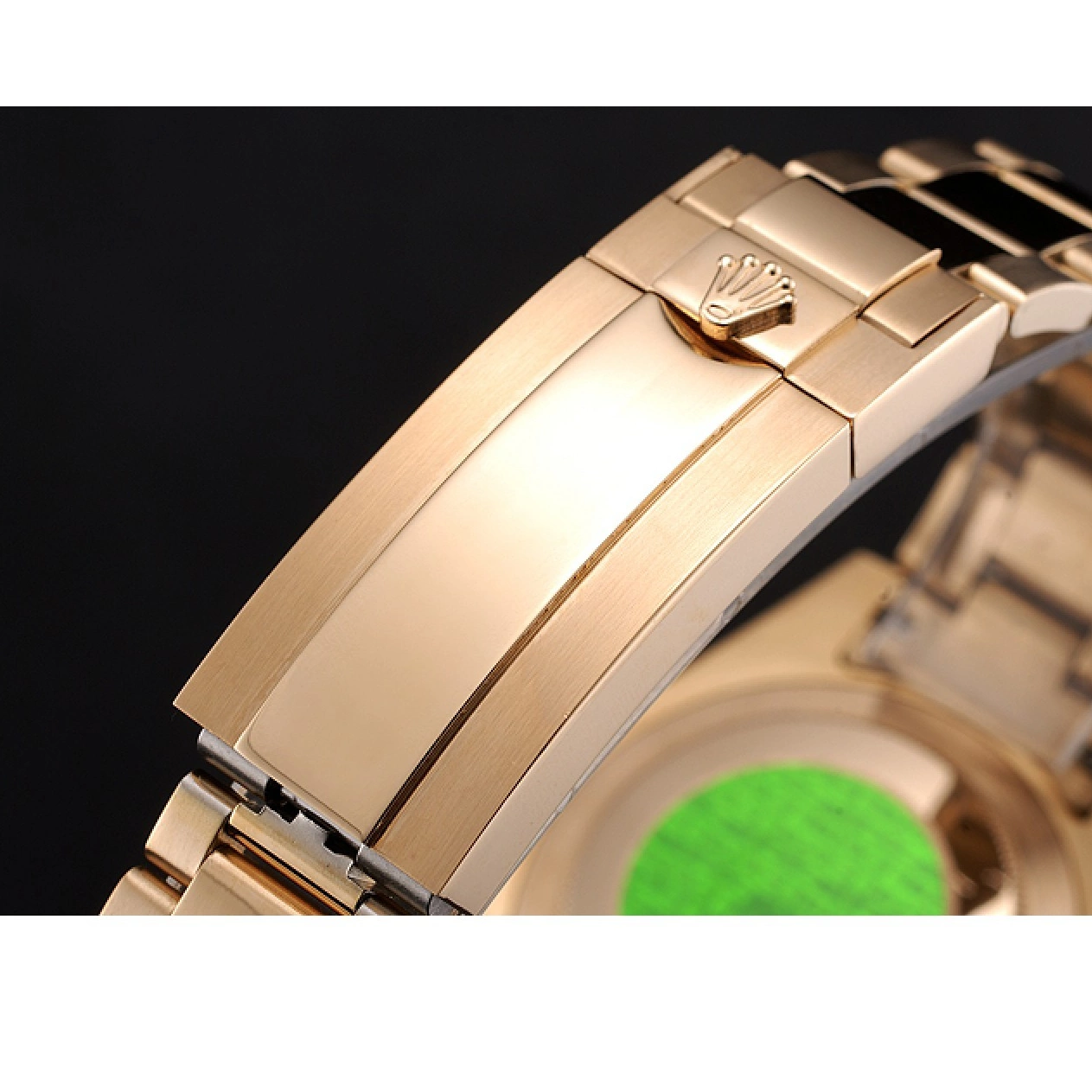 Aaa replica watch Dial Yellow Bracelet Case Gold Diamond Black With Markings Submariner Gold Rolex And Swiss Bezel 0705